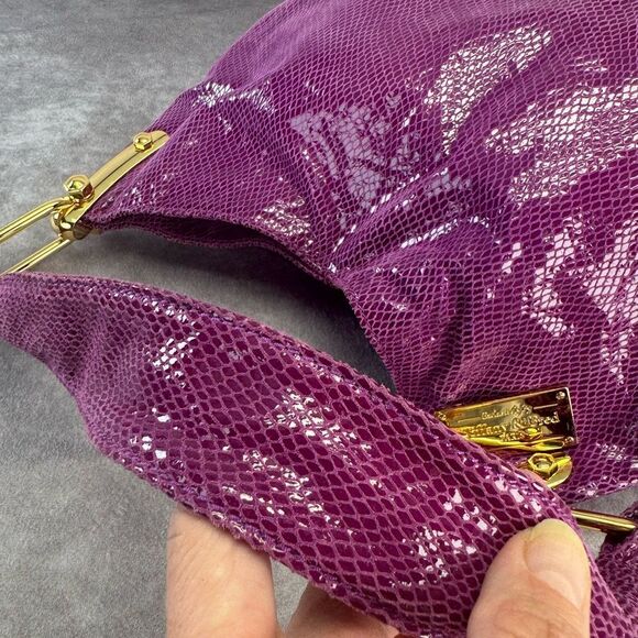 Tiffany & Fred Purple Embossed Hobo Bag - Picture 8 of 13